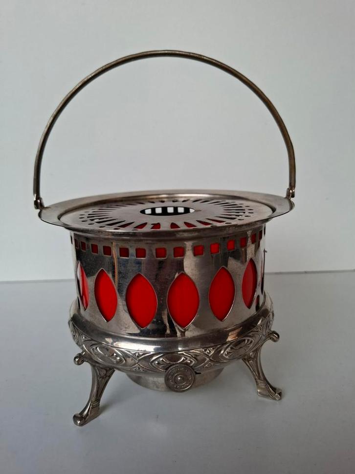 Antiek Art Deco theelichtje met spiritus brander, Antiek en Kunst, Antiek | Keukenbenodigdheden, Ophalen of Verzenden