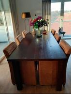 Te koop houten Eetkamertafel, Ophalen, Gebruikt, 200 cm of meer, 50 tot 100 cm