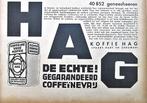 33 vintage reclames koffie thee 1931-59 koffieproducten, Ophalen of Verzenden, Gebruikt, Reclamebord