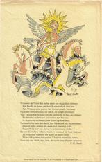 Pam G. Rueter rijmprent "P.C. Hooft",1947, Wereldbibliotheek, Ophalen, Gebruikt, 1940 tot 1960, Prent