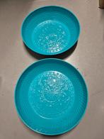 Metalen Schalen Set - Turquoise, Huis en Inrichting, Overige materialen, Schaal, Rond, Ophalen of Verzenden