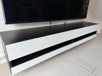 Zwevend TV Meubel - Zwart/Wit