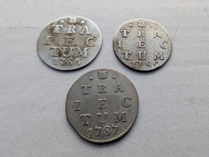 Utrecht 2 Stuiver 1786, 1787, 1789, Postzegels en Munten, Munten | Nederland, 10 cent, Vóór koninkrijk, Zilver, Ophalen of Verzenden