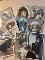 10 x vrouwen met hoed of andere hoofdbedekking (ca. 1906-18), Ophalen of Verzenden, Voor 1920, Gelopen, Overige thema's