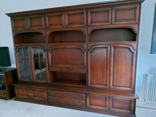 Kersenhouten wandmeubel, Huis en Inrichting, Kasten | Wandmeubels, 200 cm of meer, 25 tot 50 cm, Kersenhout, Glas, Ophalen