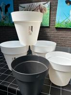 Bloempotten 5 st nieuw, Kunststof, Tuin, Rond, Nieuw