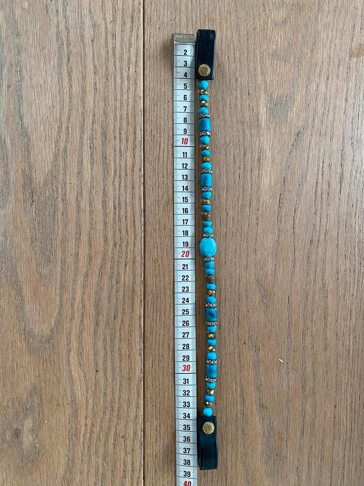 Frontriem cob met turquoise steentjes en kralen, Dieren en Toebehoren, Paarden en Pony's | Hoofdstellen en Tuigage, Zo goed als nieuw