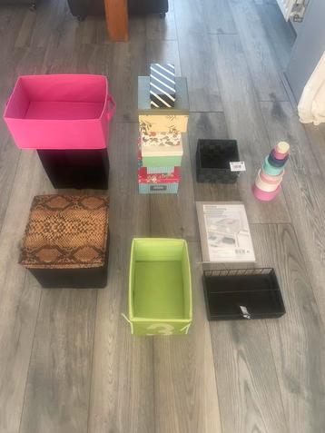 Nog 19 mooie Opbergmandjes/Dozen/Doosjes - sommige nog nieuw beschikbaar voor biedingen