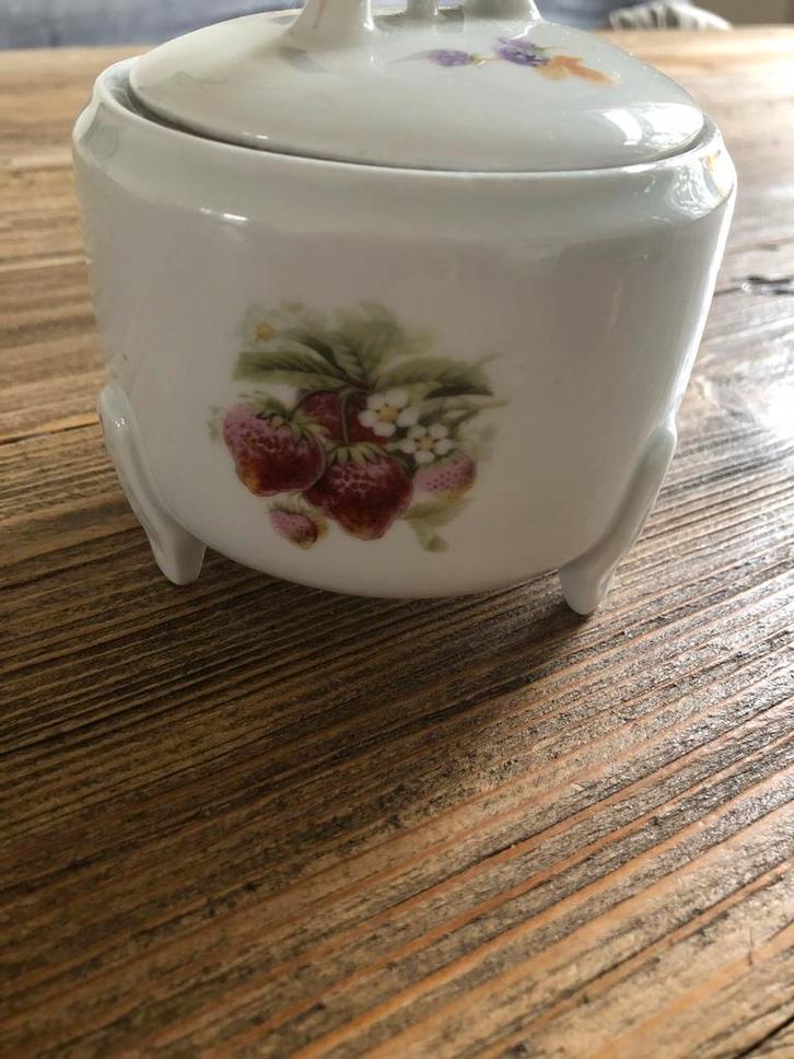 Vintage Aardewerk Jam Potje met Deksel, Huis en Inrichting, Keuken | Servies, Gebruikt, Overige typen, Overige stijlen, Aardewerk