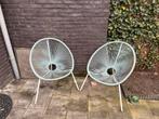 2 x.licht groene vlechtstoelen, Ophalen of Verzenden, Zo goed als nieuw, Kunststof