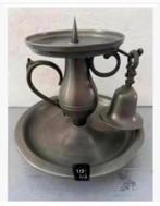 Tinnen Blaker kaars-houder, 12 cm hoog, met dover, Huis en Inrichting, Woonaccessoires | Kandelaars en Kaarsen, Overige materialen