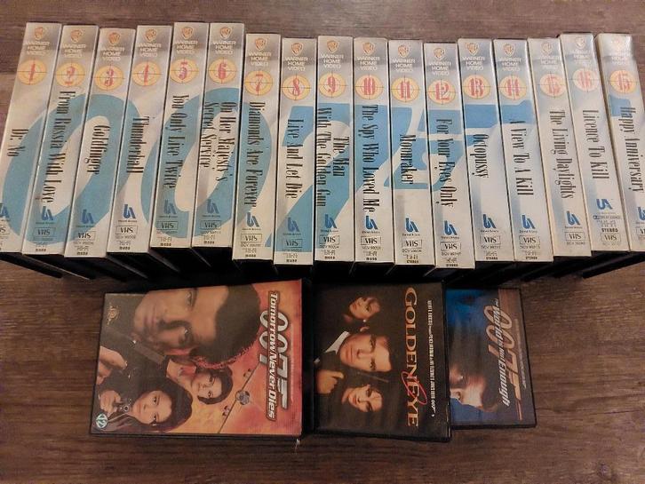 James Bond serie op VHS, Cd's en Dvd's, VHS | Film, Zo goed als nieuw, Actie en Avontuur, Vanaf 12 jaar, Ophalen