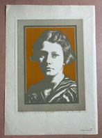 Linosnede 'Ada' (Frans Bosen), art deco stijl, Ophalen of Verzenden