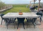 Tuintafel 2 meter breed voor 6 personen metalen frame, Ophalen, Zo goed als nieuw, Rechthoekig