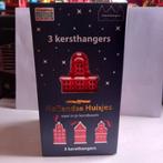 Nieuw in verpakking. 3 Kersthangers. Hollandse Huisjes., Diversen, Kerst, Ophalen of Verzenden