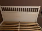 Bed ombouw 180x200 wit met lattenbodems, Ophalen, Gebruikt, Wit, Tweepersoons