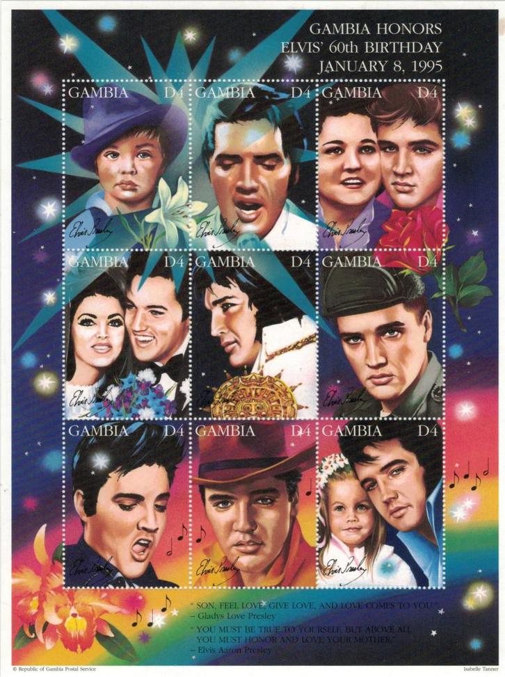 Postzegels met thema Elvis Presley, Verzamelen, Muziek, Artiesten en Beroemdheden, Nieuw, Foto of Kaart, Ophalen