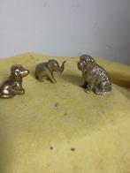 14471) messing olifant en 2 honden, Verzamelen, Beelden en Beeldjes, Ophalen of Verzenden, Zo goed als nieuw, Dier