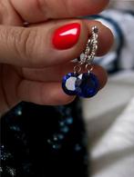 Oorbellen saffier vintage, Hangers, Blauw, Ophalen of Verzenden, Zo goed als nieuw