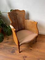 Vintage Franse rotan fauteuil, jaren 60, Huis en Inrichting, Stoelen, Ophalen