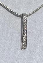 antieke gouden  Engelse hanger 9 karaat WIT GOUD / Zirkonia, Ophalen of Verzenden, Goud