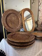 Onderborden set Birma riet vintage, Ophalen of Verzenden, Bord