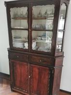 Antieke buffet vitrine servieskast. Mahonie., Huis en Inrichting, Kasten | Buffetkasten, Ophalen, Gebruikt, 100 tot 150 cm, 150 tot 200 cm