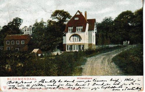 BLOEMENDAAL - WILLEMSHOEVE, Verzamelen, Ansichtkaarten | Nederland, Gelopen, Noord-Holland, Voor 1920, Verzenden