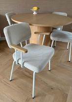 Vier eetkamerstoelen Dykk met leuning, Huis en Inrichting, Stoelen, Wit, Ophalen of Verzenden, Zo goed als nieuw, Vier