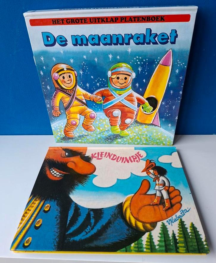 Pop-upboeken Kubašta/De maanraket & Klein Duimpje, Boeken, Prentenboeken en Plaatjesalbums, Gelezen, Ophalen of Verzenden
