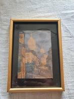 hele oude (ets met) aquarel Parijs Sacre Coeur ongesigneerd, Antiek en Kunst, Kunst | Schilderijen | Klassiek, Ophalen