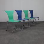Postmodern Dining Chairs by KFF set of 4, 1990s, Huis en Inrichting, Stoelen, Ophalen, Gebruikt, Blauw, Vier