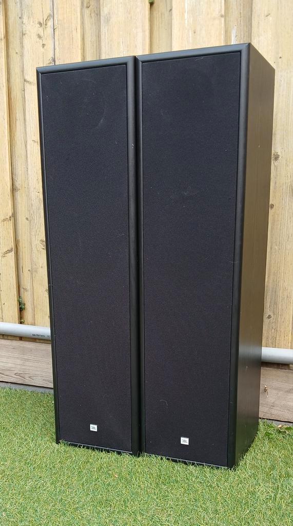 Set JBL Zuil Luidsprekers 100 Watts RMS 4Ω 3-Weg NIEUWSTAAT, Audio, Tv en Foto, Luidsprekers, Zo goed als nieuw, Front, Rear of Stereo speakers