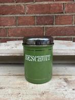 Beschuit voorraadbus reseda groen emaille van BK, Antiek en Kunst, Ophalen of Verzenden