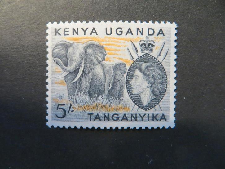A14226: Kenya Uganda Tanganyika QEII 5/-, Postzegels en Munten, Postzegels | Afrika, Tanzania, Ophalen of Verzenden