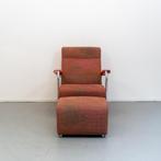 1x Leolux Scylla oranje/rood gemêleerd + hocker, Huis en Inrichting, Fauteuils, Ophalen of Verzenden, Zo goed als nieuw, Stof