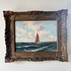 Vissersboot voor de kust, Antiek en Kunst, Kunst | Schilderijen | Klassiek, Ophalen of Verzenden