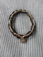 Armband zwart goudkleurige schakels elastiek nieuw, Ophalen of Verzenden, Nieuw, Zwart, Kunststof of Plastic