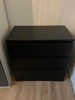 Te koop: Zwartbruine IKEA MALM ladekast – met meerdere lades, Huis en Inrichting, Kasten | Ladekasten, Ophalen, 50 tot 100 cm