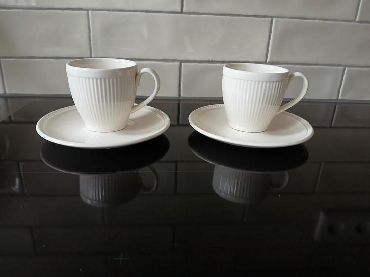 Wedgwood Windsor 2 koffie kop en schotels, Huis en Inrichting, Keuken | Servies, Zo goed als nieuw, Kop(pen) en/of Schotel(s)