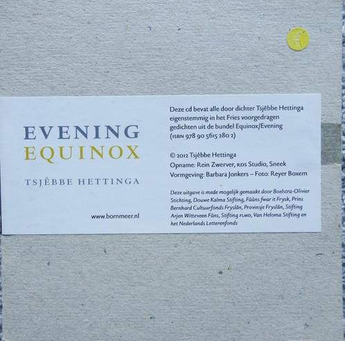 CD..Tsjebbe Hettinga  --   Evening Equinox, Cd's en Dvd's, Cd's | Nederlandstalig, Zo goed als nieuw, Levenslied of Smartlap, Ophalen of Verzenden