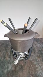 Gietijzeren fonduepan fondueset, Witgoed en Apparatuur, Fonduesets, Ophalen, Gebruikt, Brander, Fonduepan