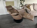 De Toekomst Relaxfauteuil Bruin Taupe Leer L Xl Op Accu, Ophalen of Verzenden, Zo goed als nieuw, Leer