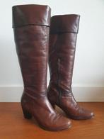 Cognac bruine leren (overknee) laarzen maat 38, Hoge laarzen, Bruin, Ophalen of Verzenden, Zo goed als nieuw