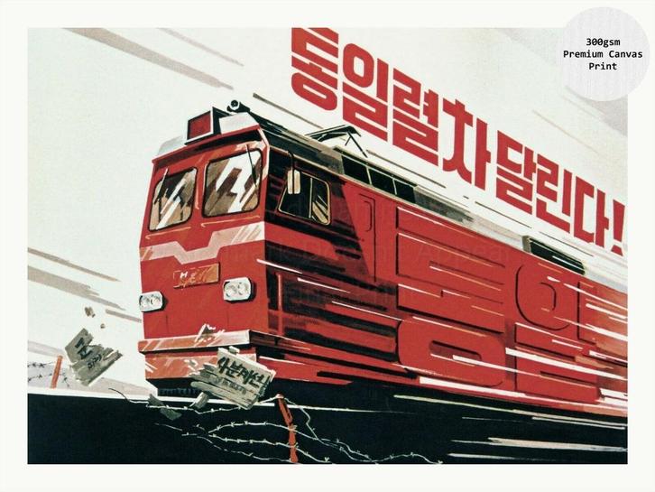 Noord-Korea Propaganda Art Canvas Nieuw-6- Gratis Sticker, Antiek en Kunst, Kunst | Litho's en Zeefdrukken, Verzenden
