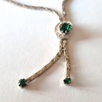 Vintage ketting groen geslepen stenen, Sieraden, Tassen en Uiterlijk, Antieke sieraden, Verzenden, Overige materialen, Ketting