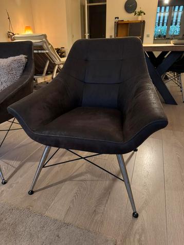Stoel (twee stuks) in alcantara leer antraciet kleur beschikbaar voor biedingen