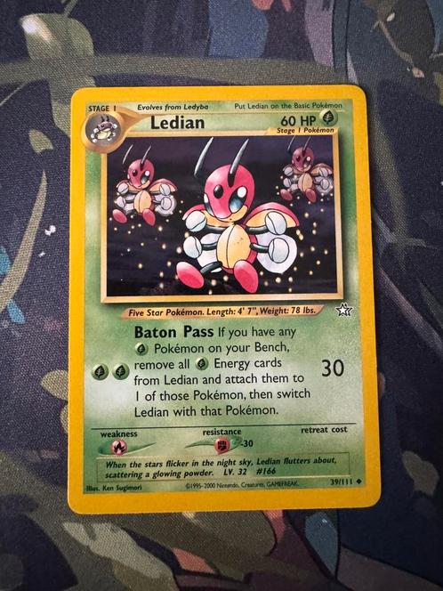 Pokémon kaart Ledian #39 Neo Genesis, Hobby en Vrije tijd, Verzamelkaartspellen | Pokémon, Zo goed als nieuw, Losse kaart, Ophalen of Verzenden