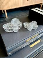 Set van 2 glazen schaaltjes met deksel vorm vlinder, Ophalen of Verzenden, Gebruikt, Overige vormen, Glas