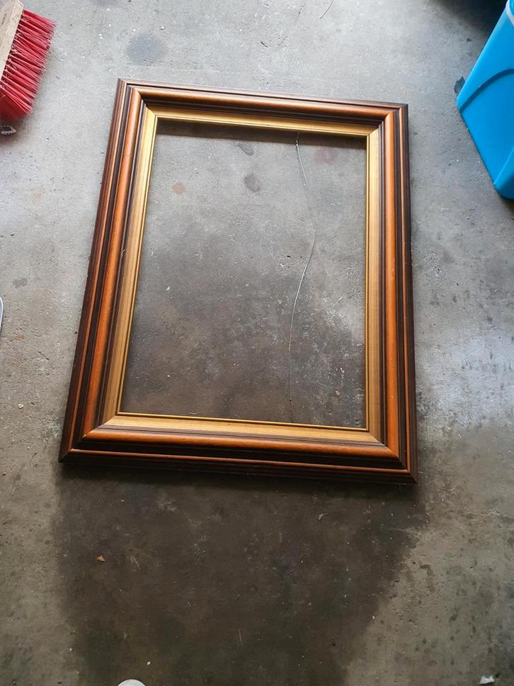 Oude Houten Fotolijst / Schilderijlijst, Huis en Inrichting, Woonaccessoires | Lijsten, Gebruikt, Minder dan 50 cm, Minder dan 50 cm